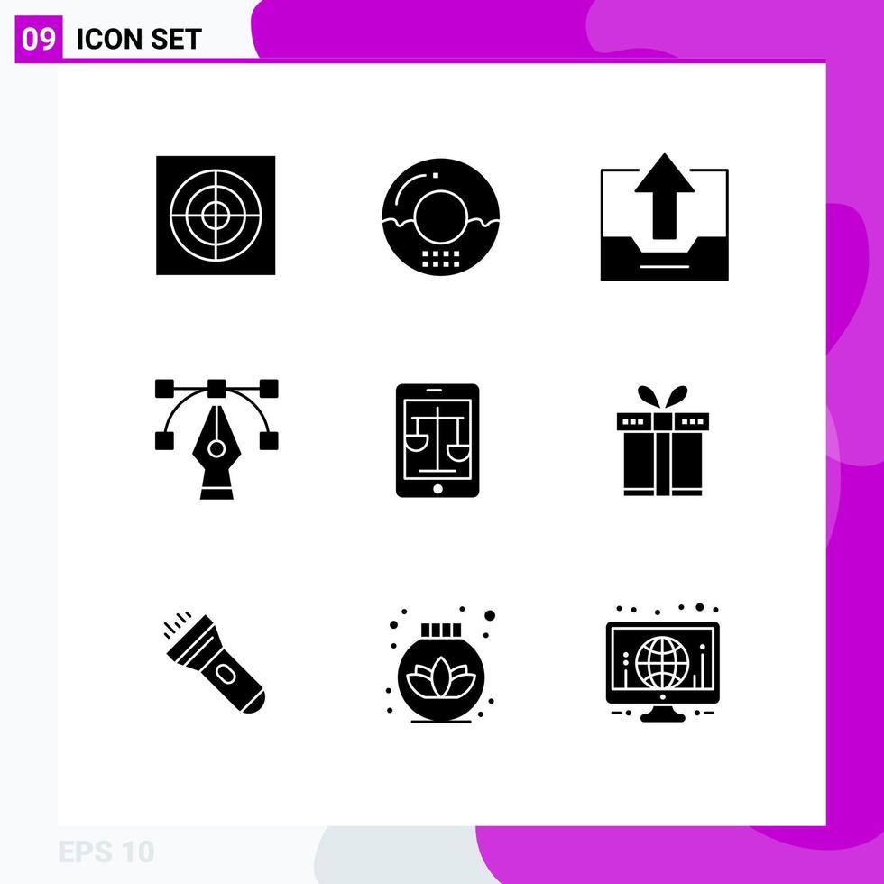 Solid Glyph Pack of 9 Universal Symbols of internet tool cabinet graphic upload Editable Vector Design Elements
