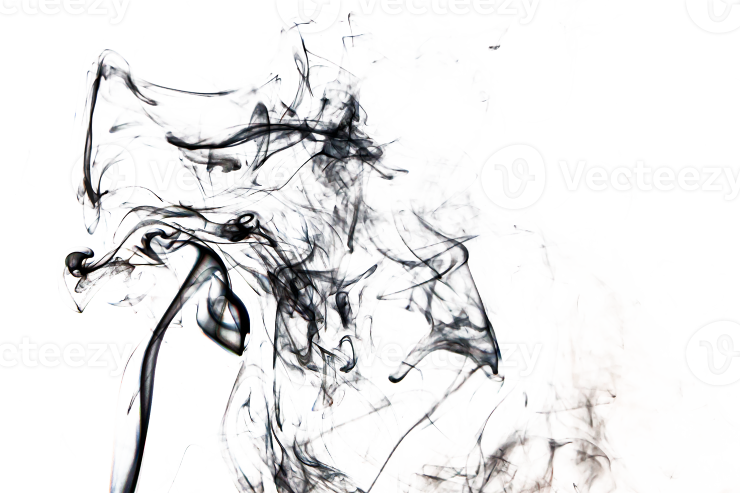Smoke effect texture. Transparent background. Isolated. Smokey and mistic effect. Spirit wave. PNG image.