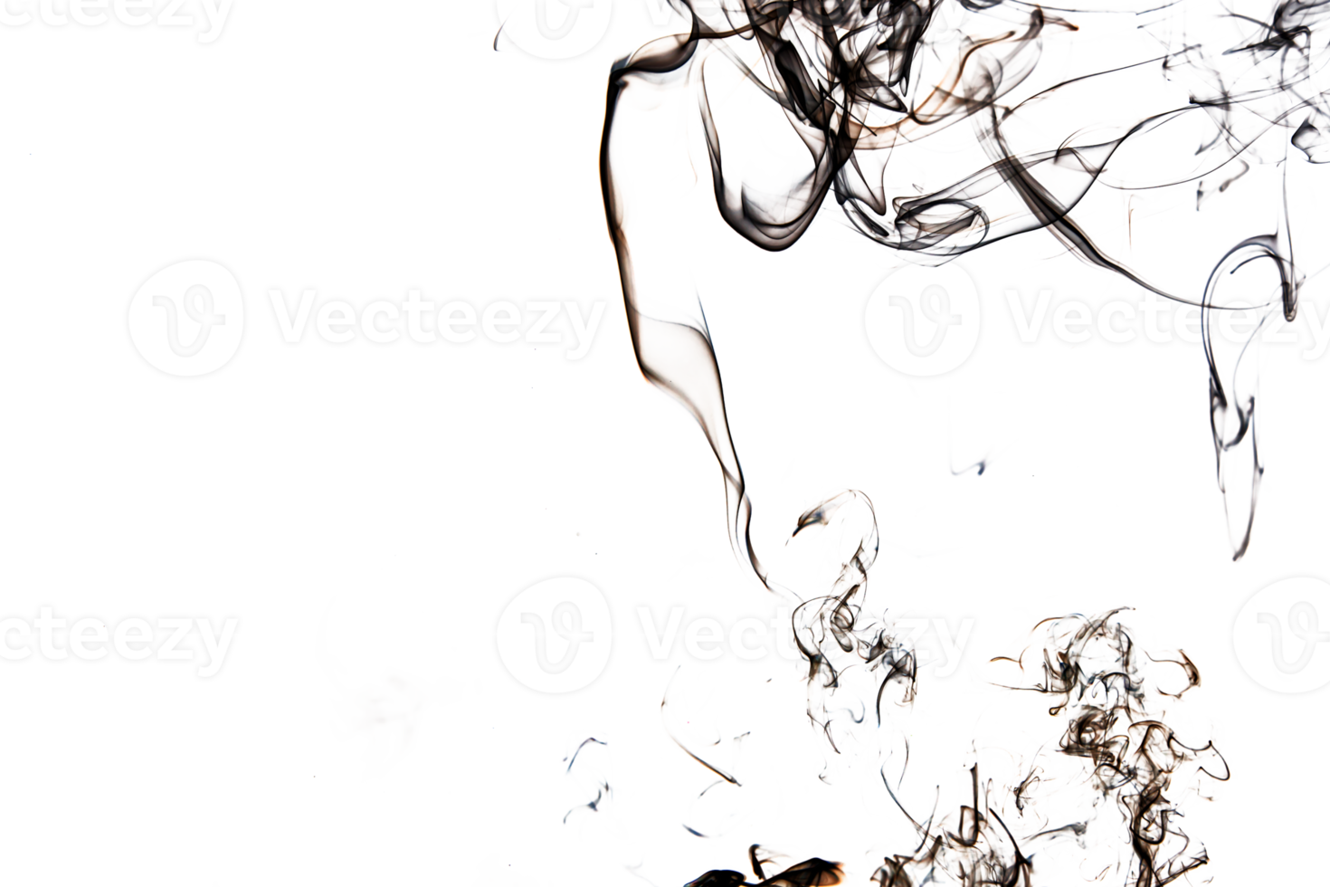 Smoke effect texture. Transparent background. Isolated. Smokey and mistic effect. Spirit wave. PNG image.