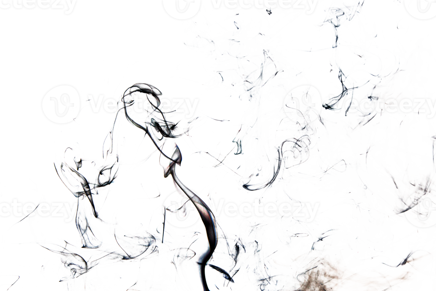 Smoke effect texture. Transparent background. Isolated. Smokey and mistic effect. Spirit wave. PNG image.