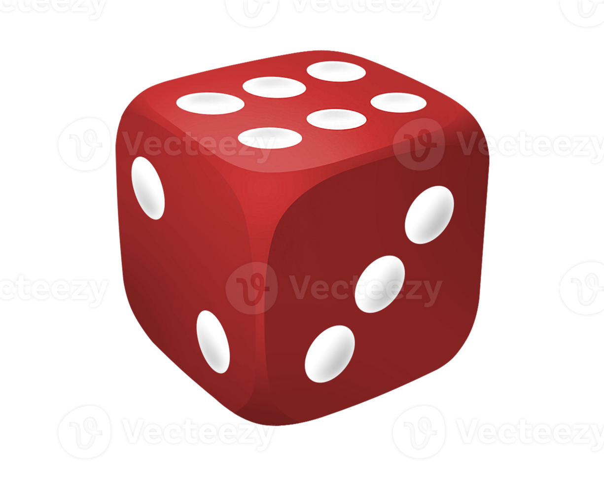 Red dice with transparent background. Gambling and gaming. 16637122 PNG