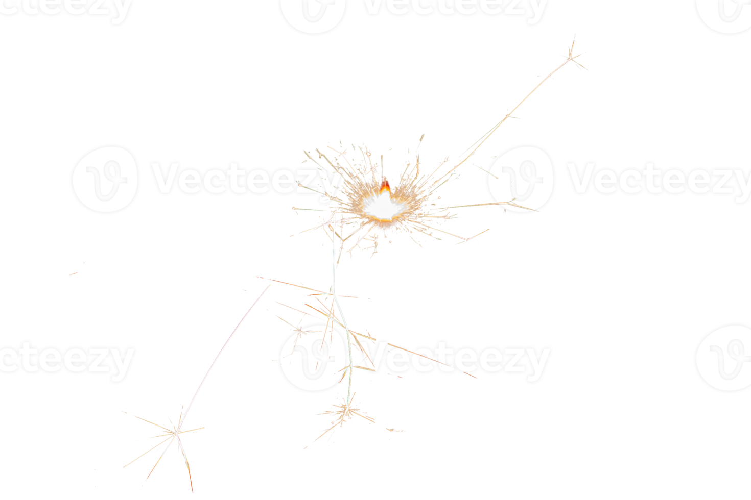 brandend sterretje geïsoleerd Aan transparant achtergrond. vuurwerk thema. licht effect en textuur. Kerstmis en nieuw jaar decoratie. PNG afbeelding.