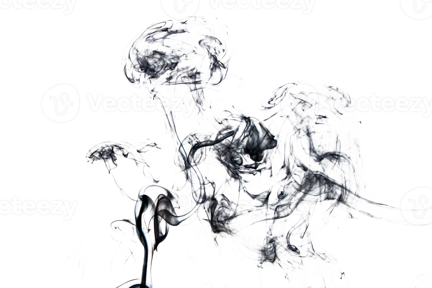 Smoke effect texture. Transparent background. Isolated. Smokey and mistic effect. Spirit wave. PNG image.