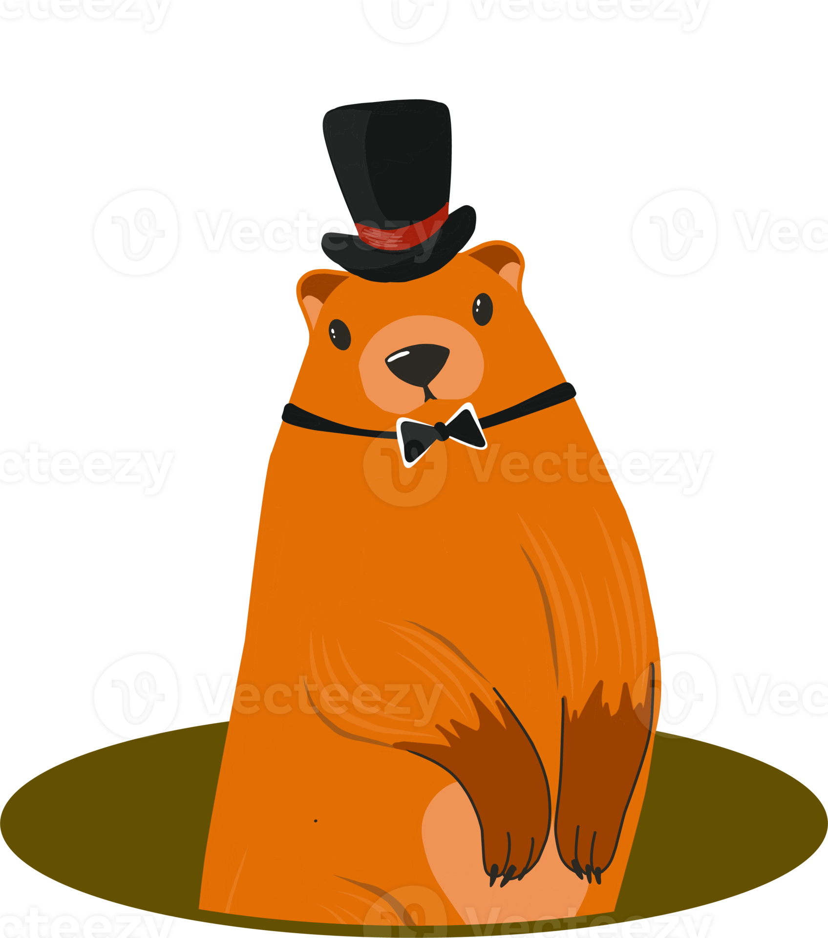 Groundhog Day. Groundhog character. Beaver or gopher.Flat cartoon style 