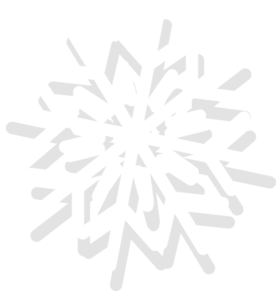 Silhouette of a simple snowflake. Blue snowflake pattern linear.Snow element png