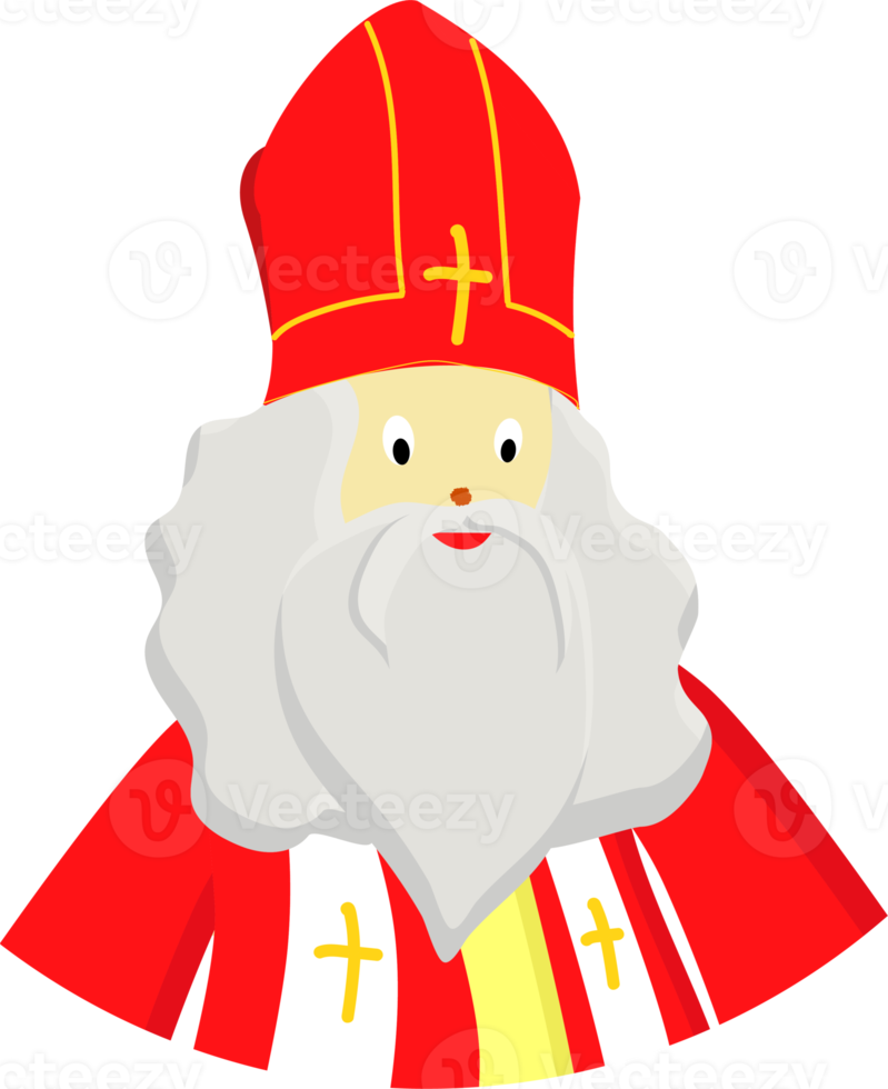 Saint Nicholas the dwarf. Saint Nicholas Day character. Hands up. Winter holidays for children. New Year and Christmas. png