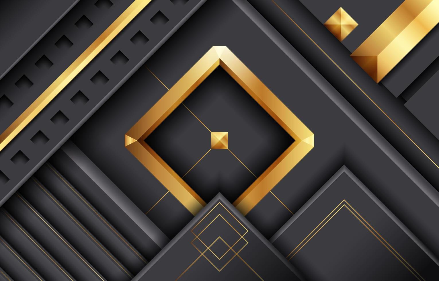 Black Gold Abstract Geometric vector