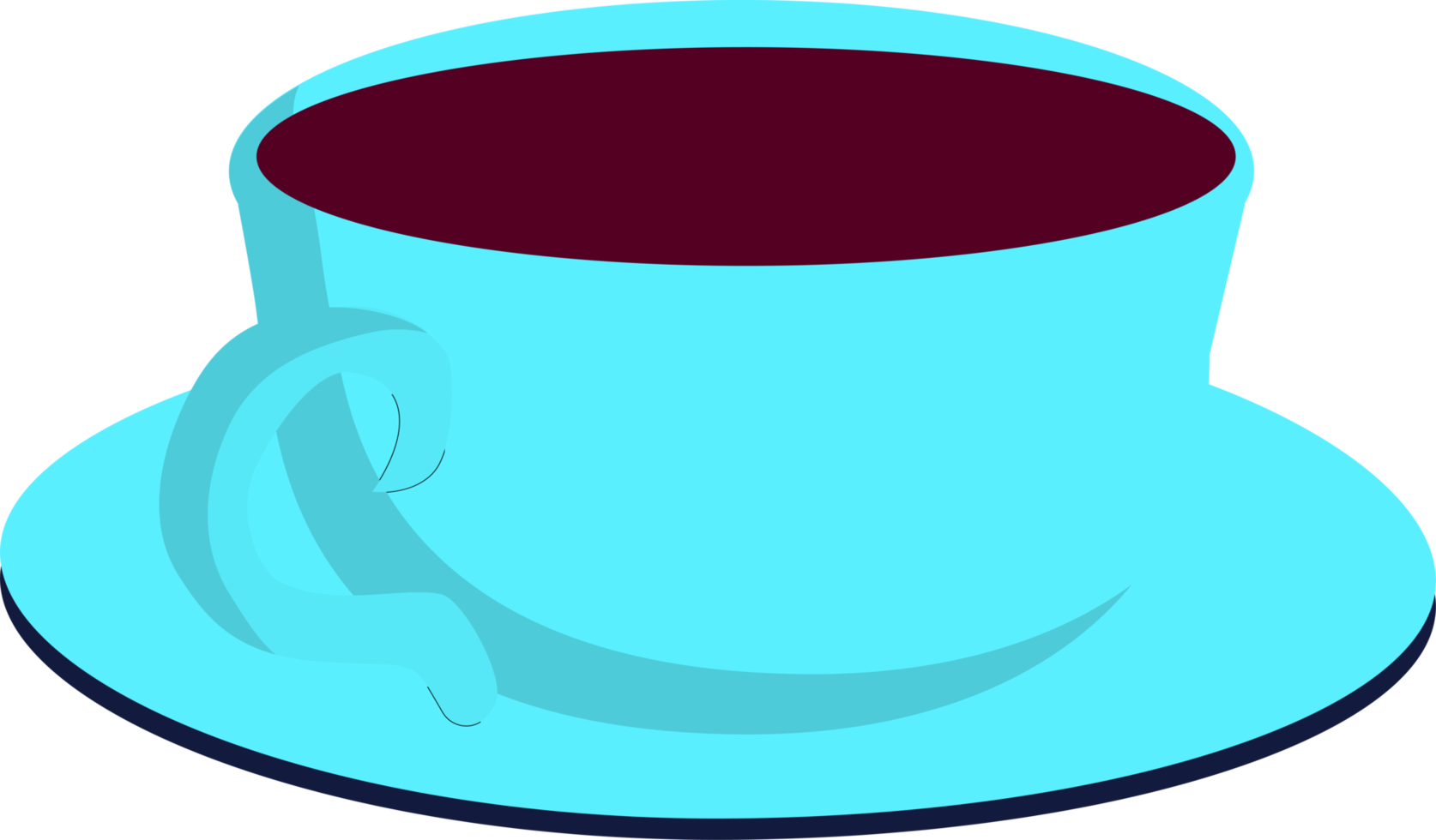 blu tazza con caldo bevanda tè png