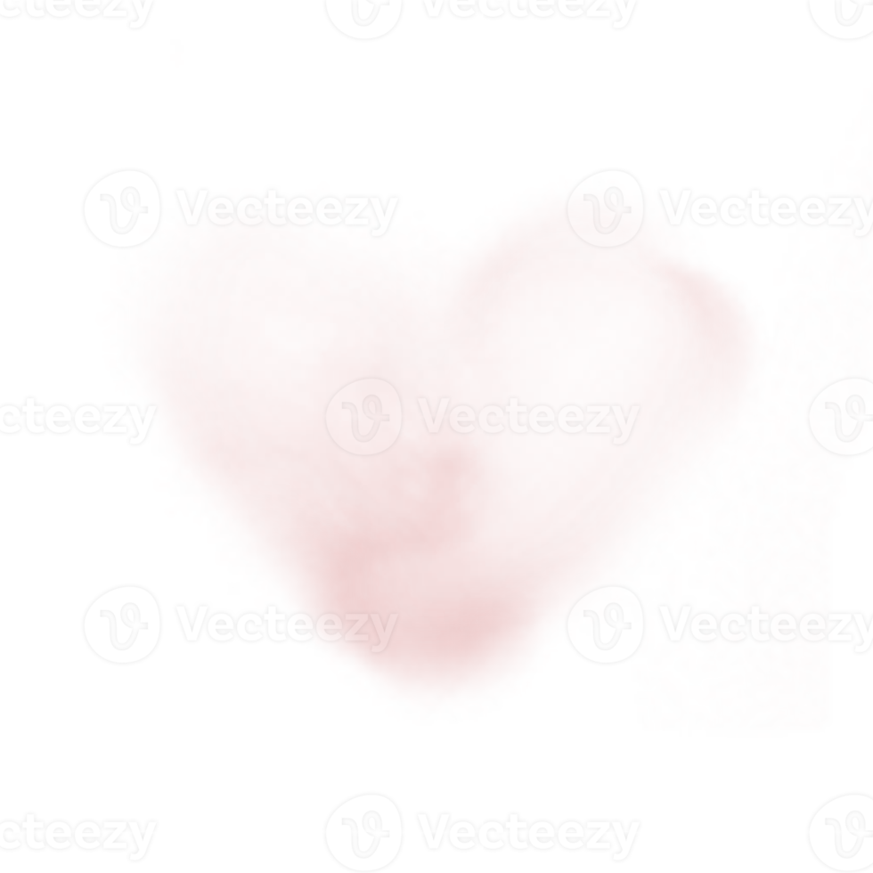 coeur de nuages roses. nuage de la saint valentin. nuage moelleux isolé. doux et moelleux en forme de coeur. la fumée est rose. png