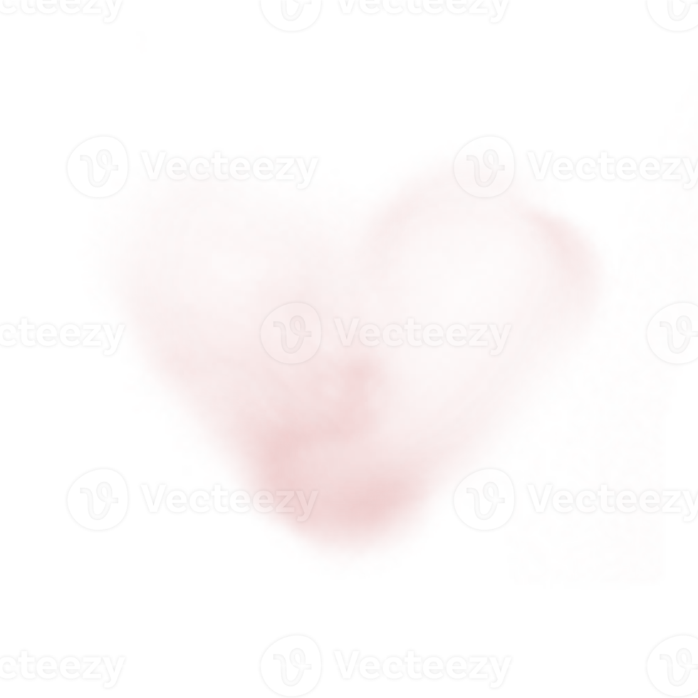 corazón de nubes rosadas. nube de san valentín. nube esponjosa aislada. suave y esponjoso en forma de corazón. el humo es rosa. png