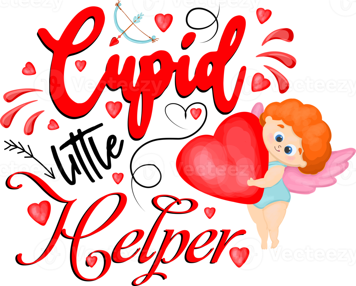 engel Cupido karakter. Cupido is Holding een rood hart. Valentijnsdag assistent Valentijnsdag dag decor.rood hart. png