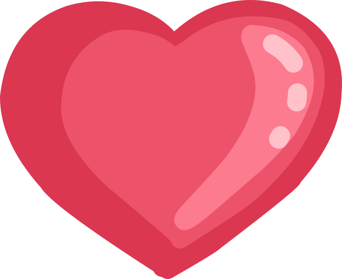 Simple pink heart isolated. png