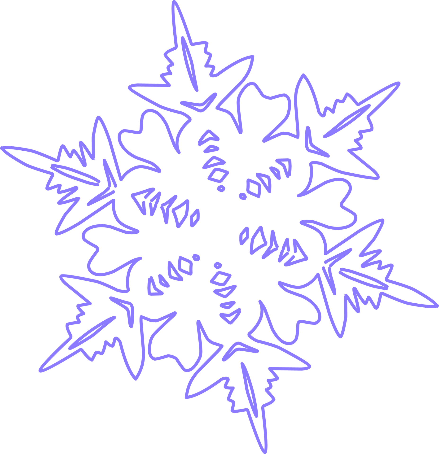 free-silhouette-of-a-simple-snowflake-blue-snowflake-pattern-linear
