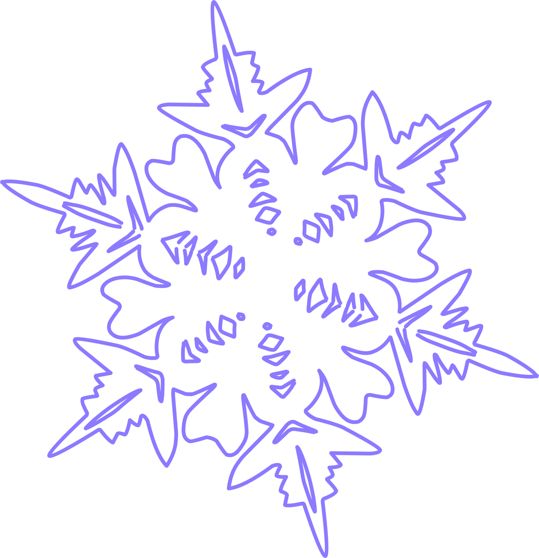 silhouette-of-a-simple-snowflake-blue-snowflake-pattern-linear-snow