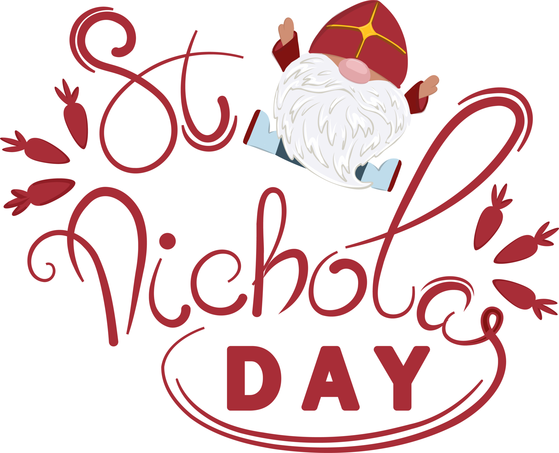 St Nicholas Day Quote With A Cute Gnome In A Red Cap Sinterklaas Eve st-nicholas-day-quote-with-a-cute-gnome-in-a-red-cap-sinterklaas-eve