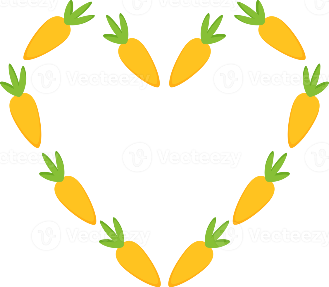 frame of simple yellow carrots isolated png
