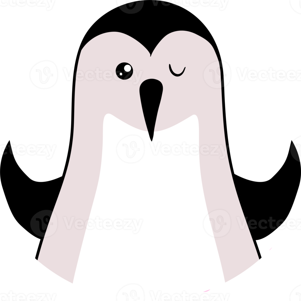 pingüino. lindo pingüino animal del polo sur. animales de invierno personaje para niños. estilo de dibujos animados plana png