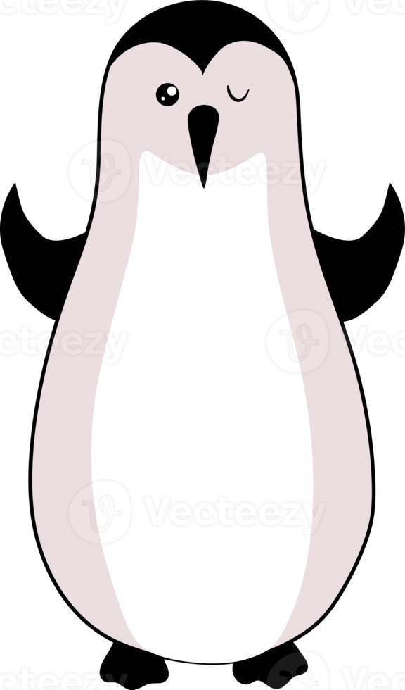 pingüino. lindo pingüino animal del polo sur. animales de invierno personaje para niños. estilo de dibujos animados plana png