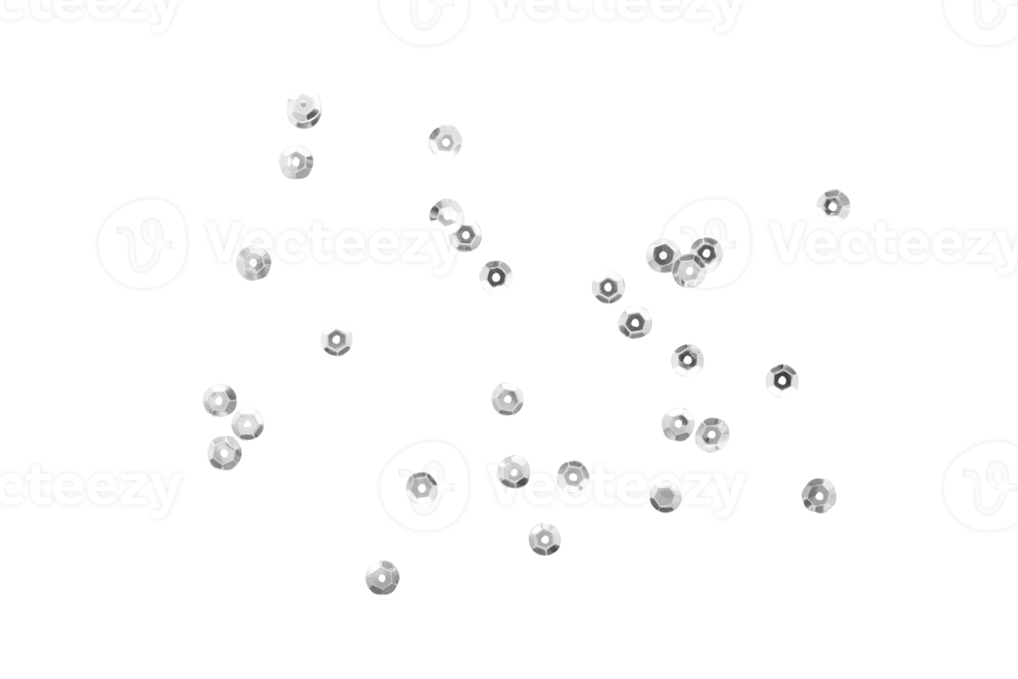 silver- prickar konfetti, silver- gnistra dekoration Skära ut, png fil