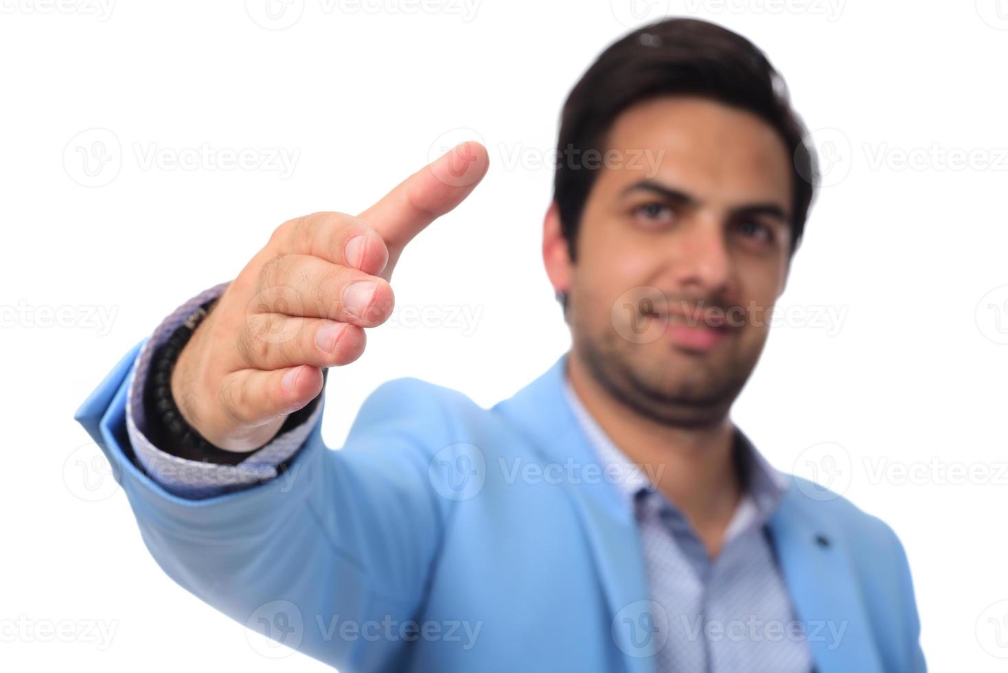 Arab businessman shaking hand for closing a deal. isolated photo