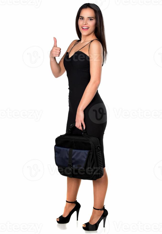 Businesswoman holding a briefcase photo