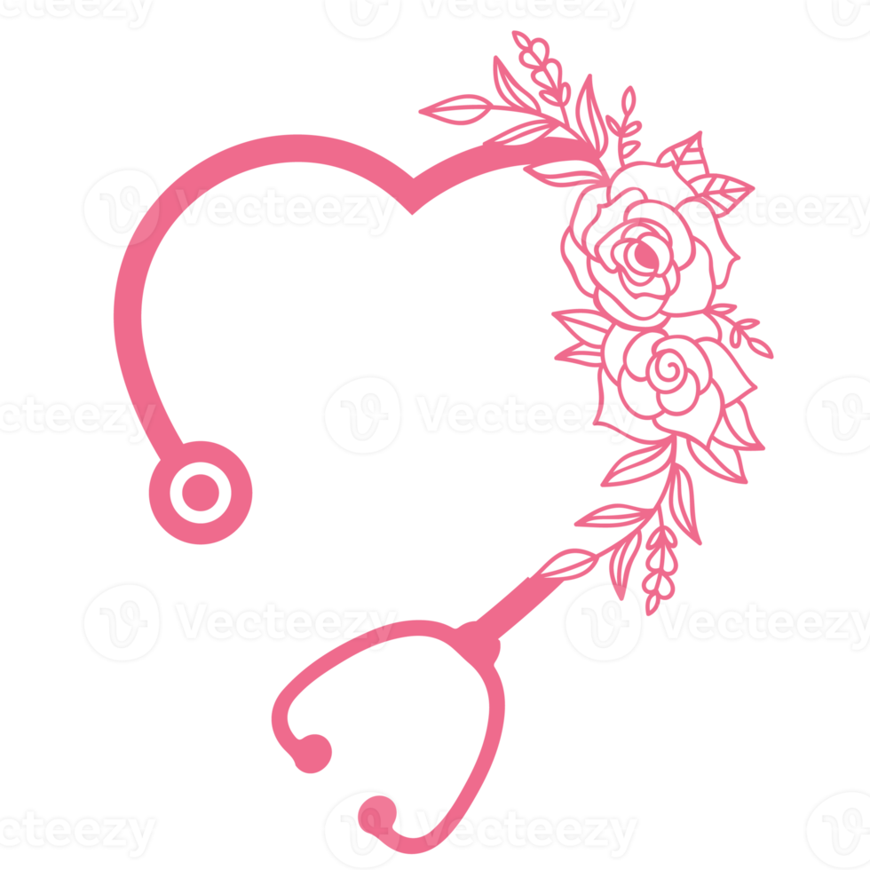 Heart shaped stethoscope png