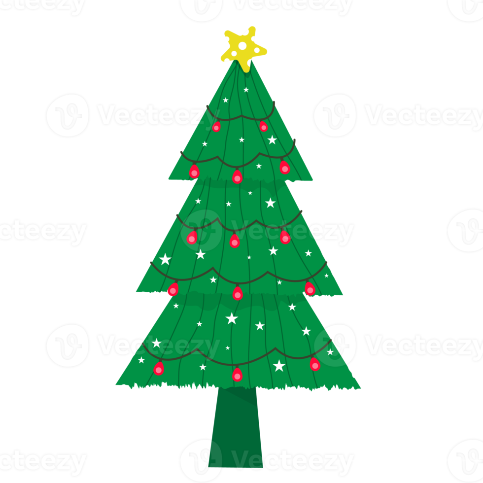 Christmas decorated tree png