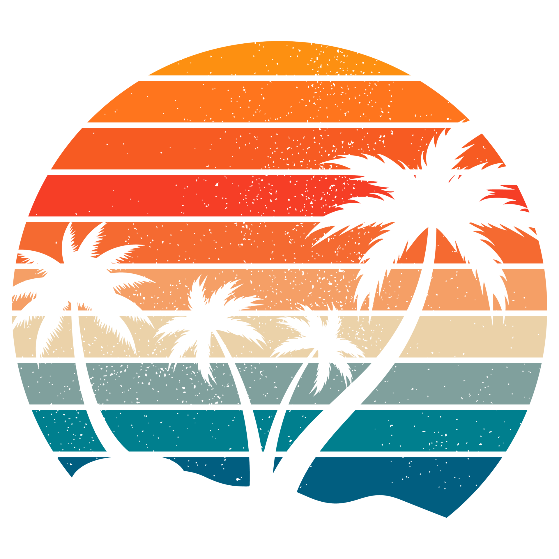 vintage retro sunset with coconut tree 16637875 PNG