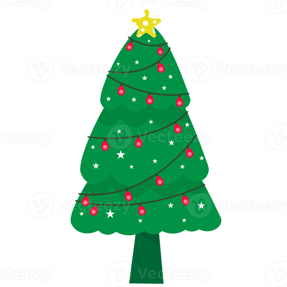 Christmas decorated tree png