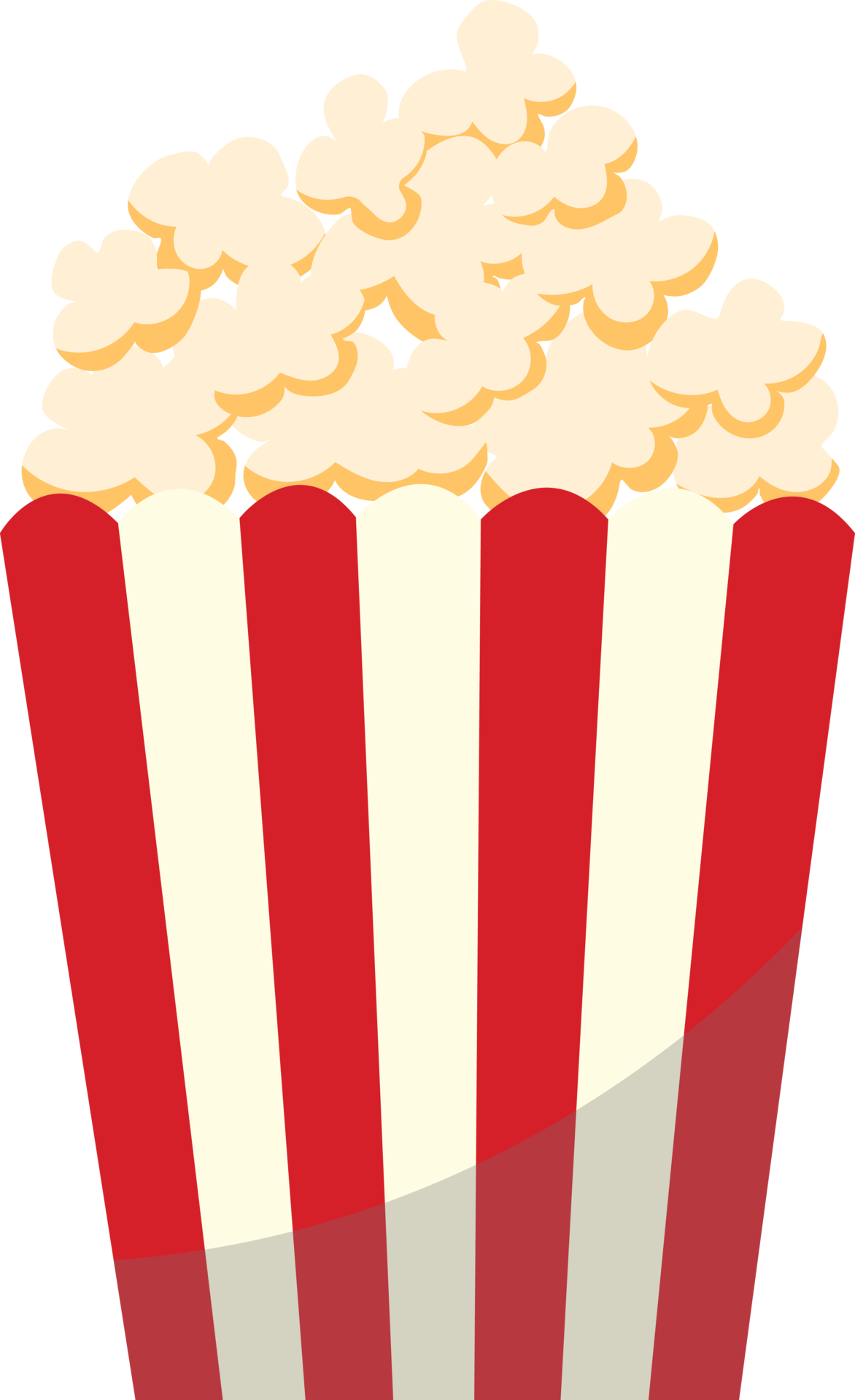 Popcorn in a striped box, Cinema icon in flat style, Snack food