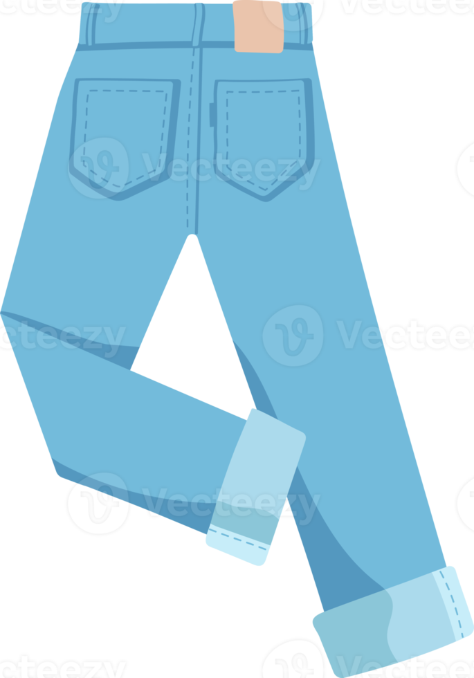 Jeans, Denim, flat design and Illustration png