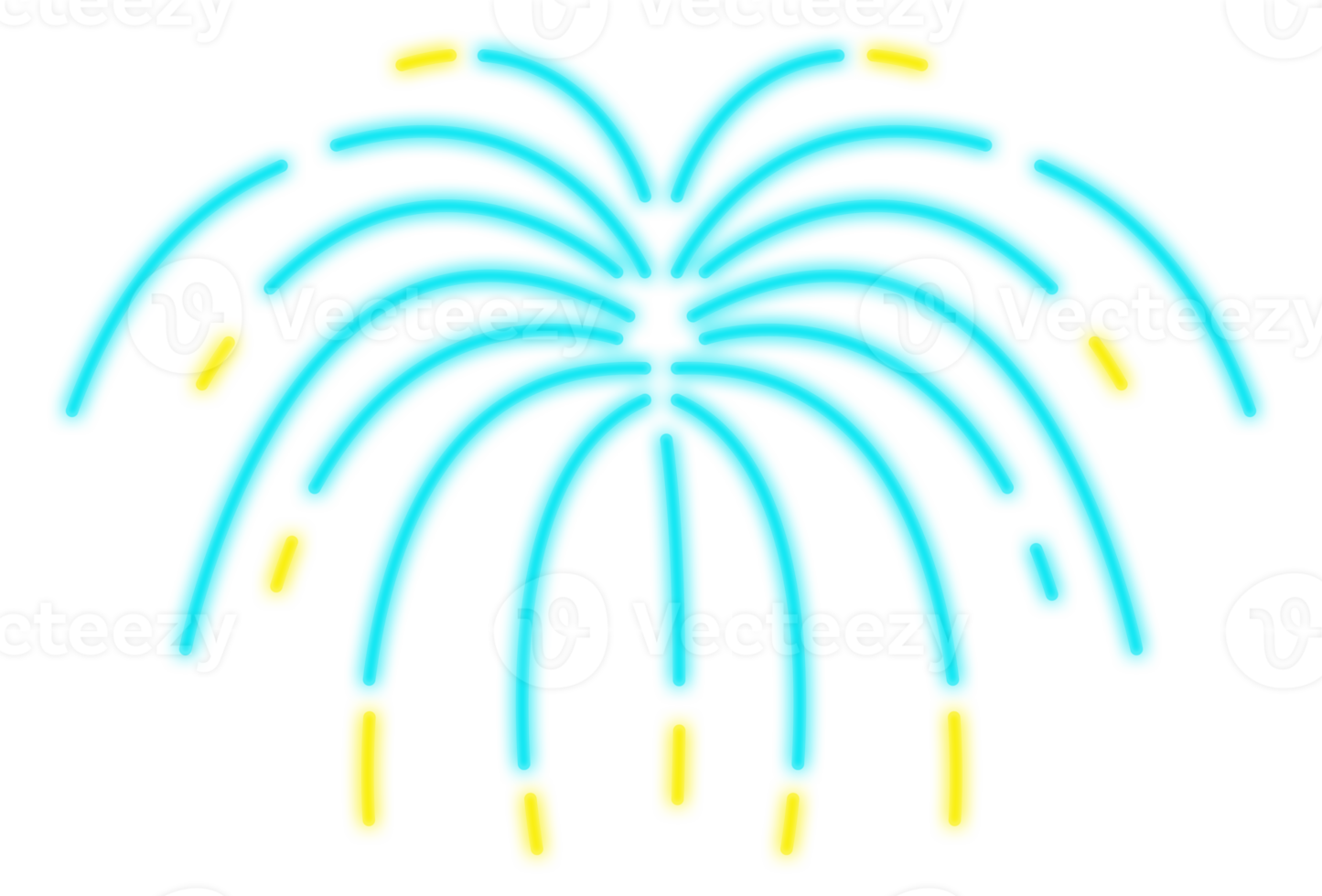 glühendes feuerwerk neon, feuerwerk platzen, funkelndes feuerwerk neon png