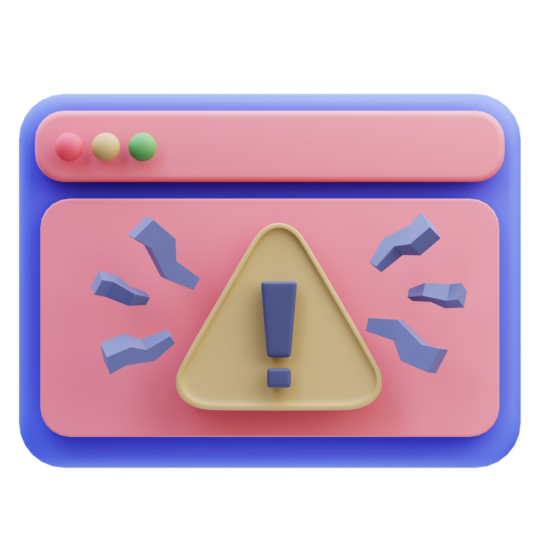 3d Illustration Security warning notification 16637984 PNG