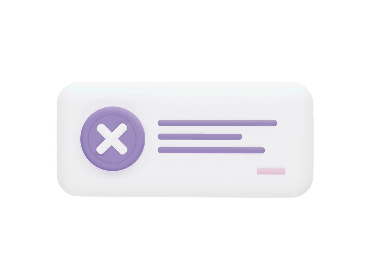 Cross message box with 3d vector icon cartoon minimal style