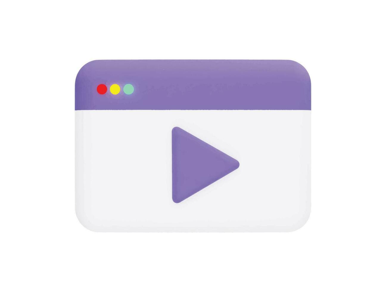 reproductor de video página web botón de reproducción transmisión de video con icono de vector 3d estilo minimalista de dibujos animados