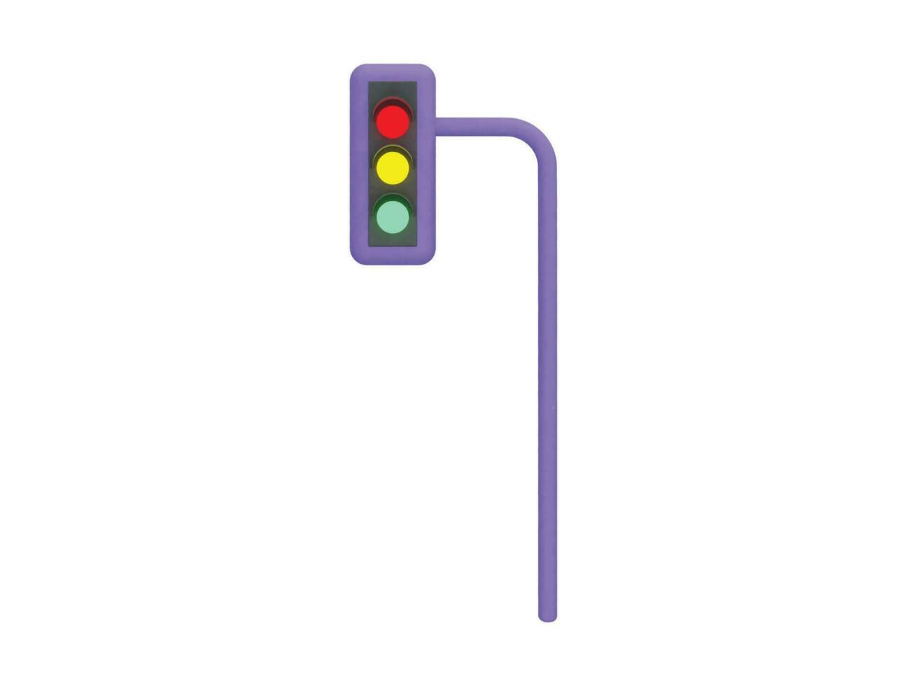 Traffic light with 3d vector icon cartoon minimal style