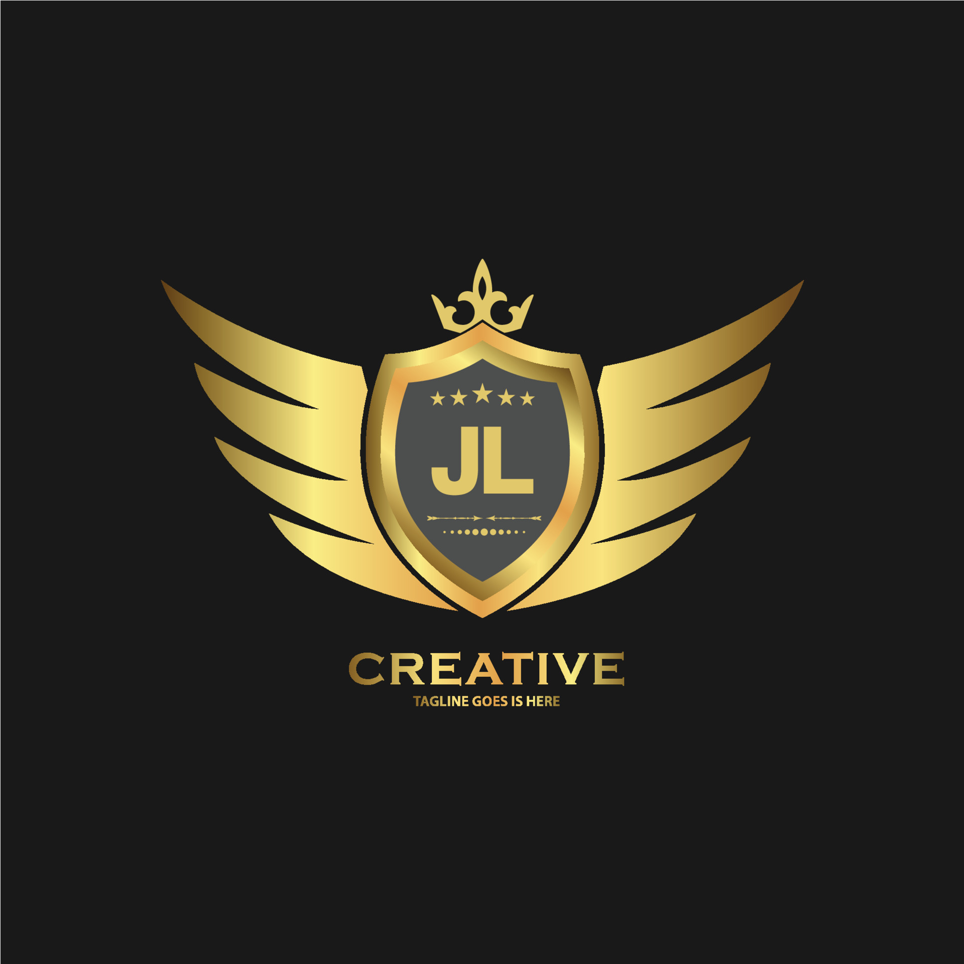 Abstract letter JL shield logo design template. Premium nominal