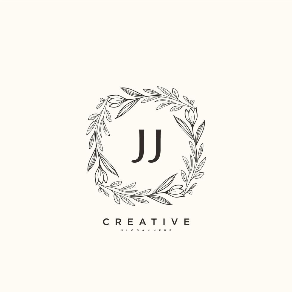arte del logotipo inicial del vector de belleza jj, logotipo de escritura a mano de firma inicial, boda, moda, joyería, boutique, floral y botánica con plantilla creativa para cualquier empresa o negocio.