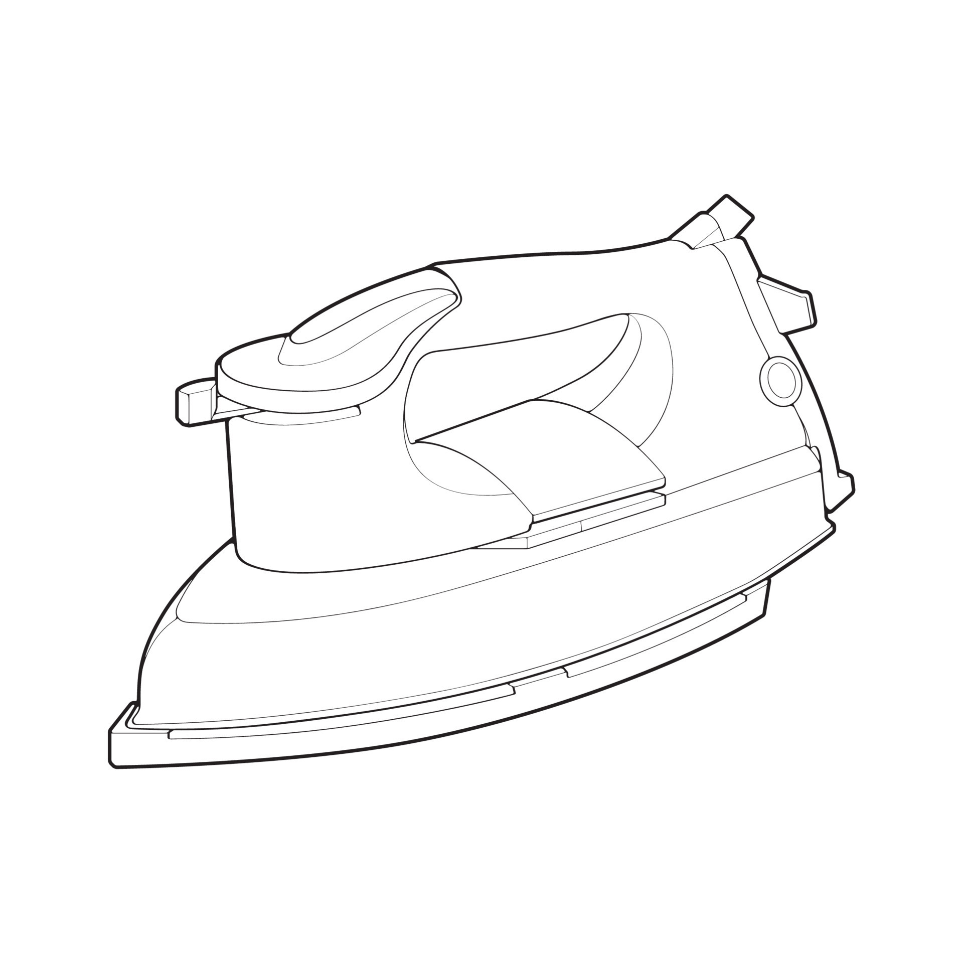 Iron electric outline vector. Vector art illustration appliance home on