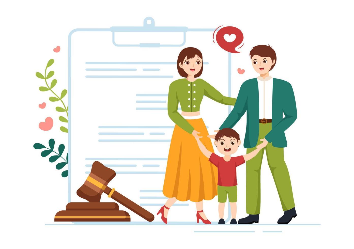 Child Adoption Agency By Taking Kids To Be Raised, Cared And Educated With Love In Flat Cartoon Hand Drawn Template Illustration vector