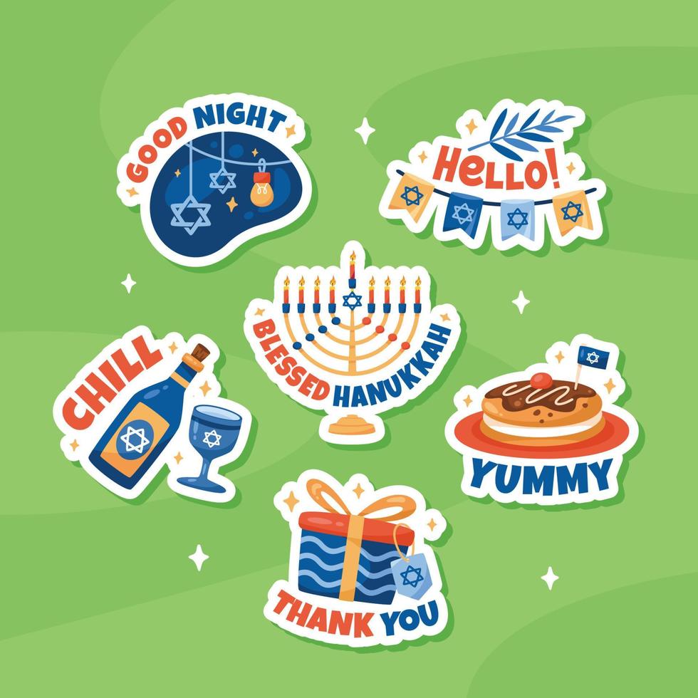Cute Hanukkah Chat Sticker vector