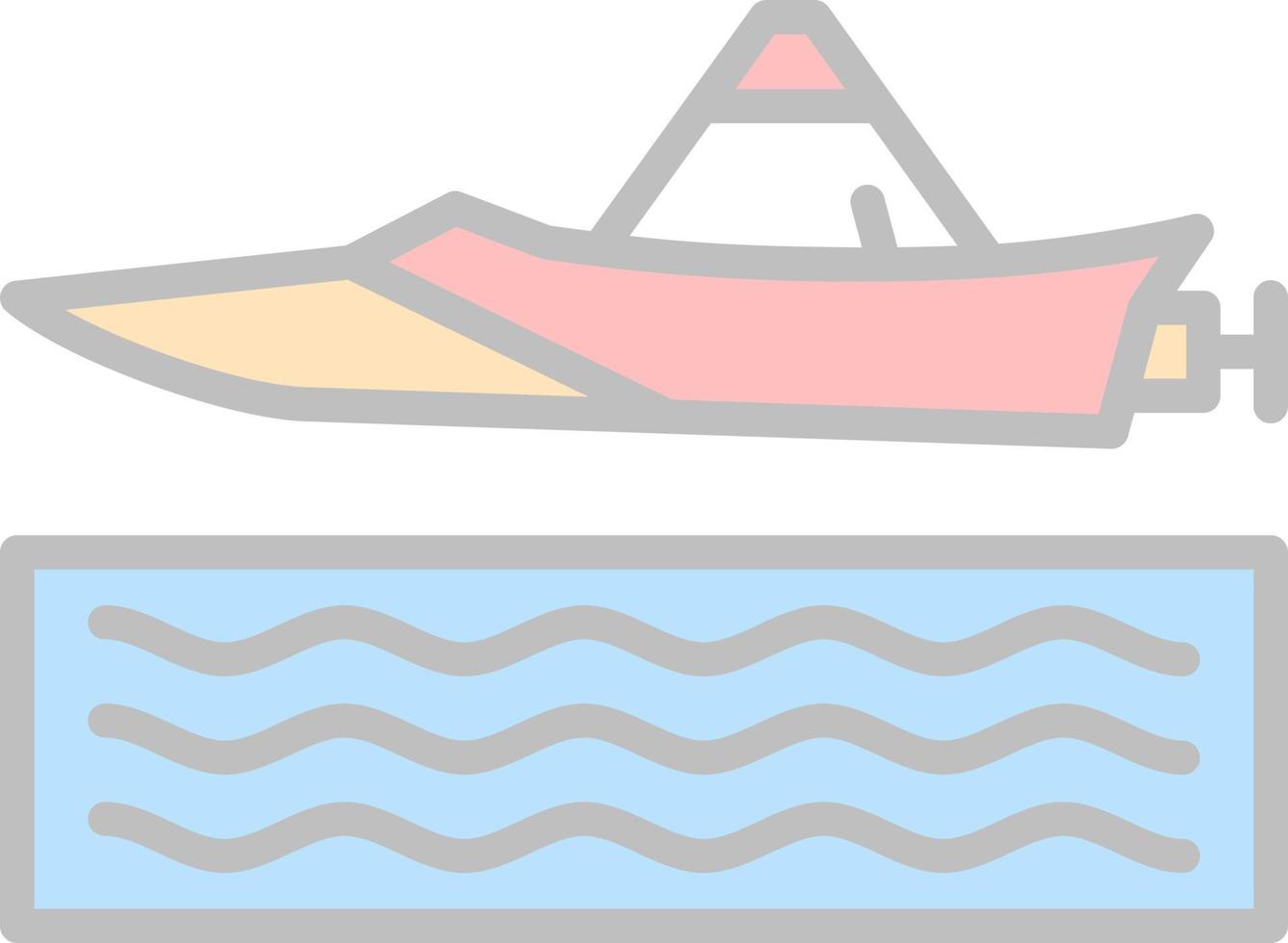 Jet Sprint Boat Racing Vector Icon Design