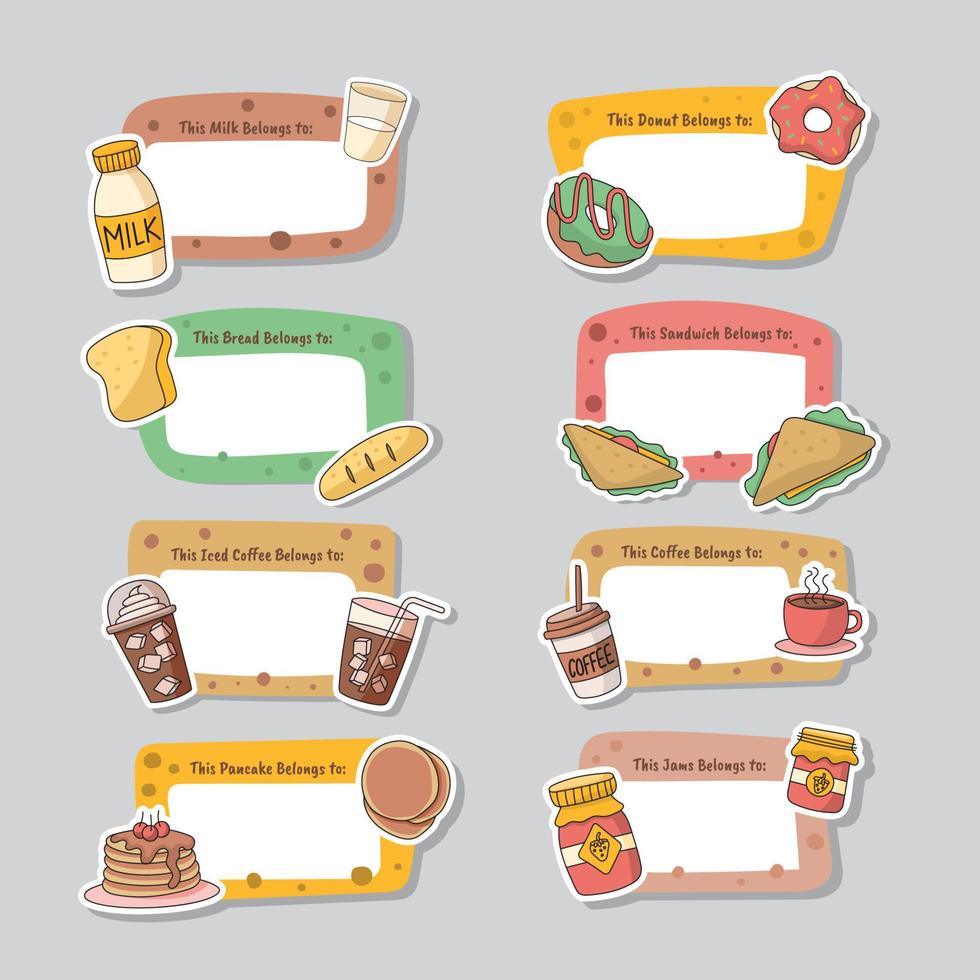 Breakfast Belongs to Sticker Frame Template vector