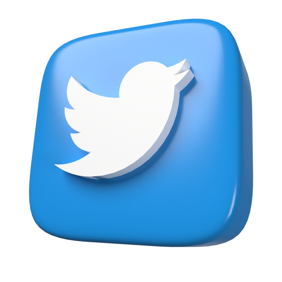 icono de twitter 3d png