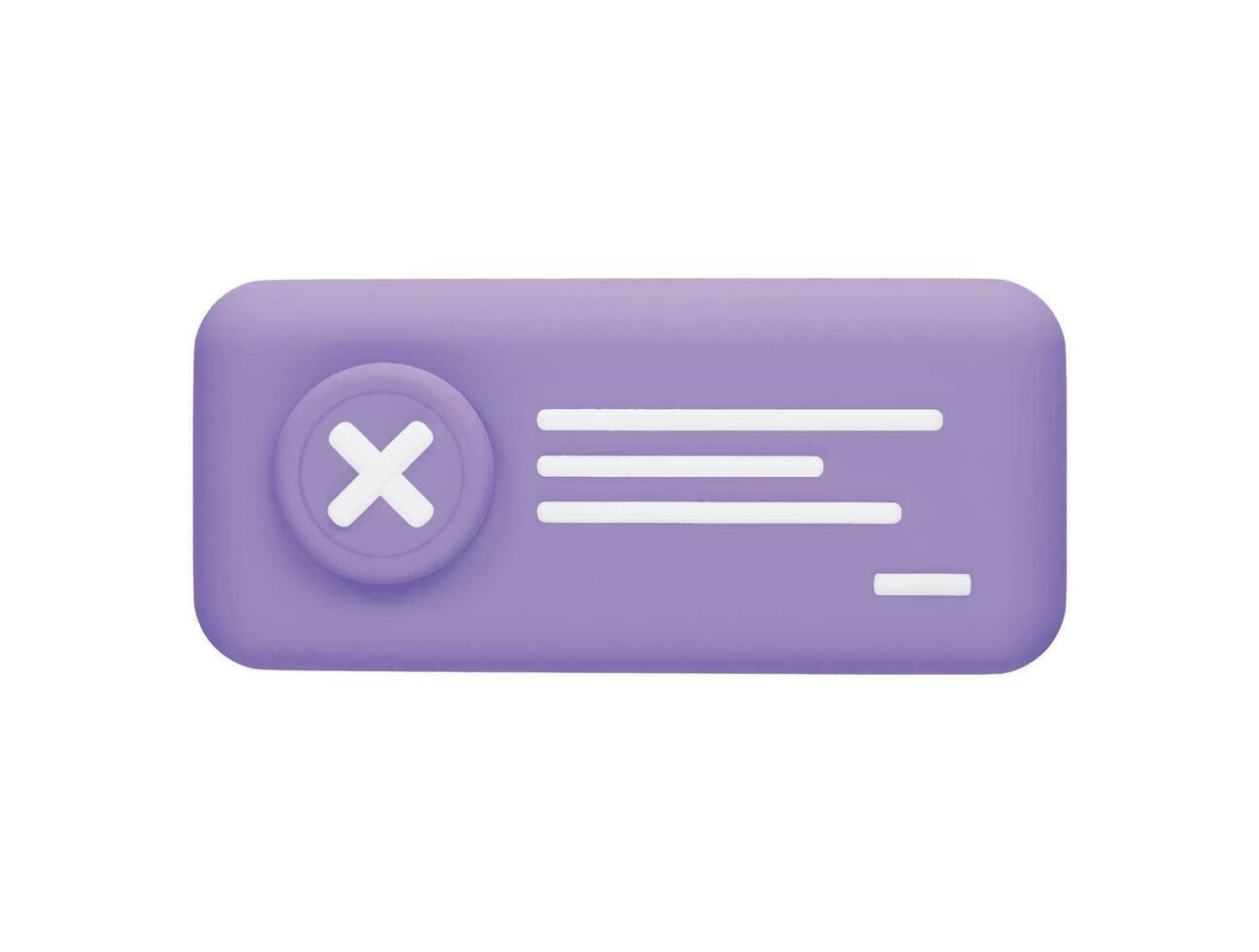 Cross message box with 3d vector icon cartoon minimal style