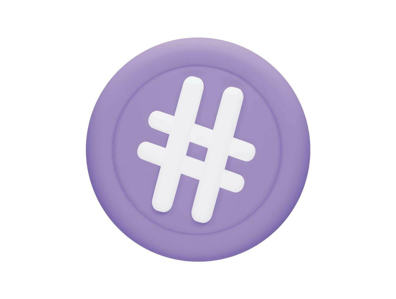 hashtag mark with 3d vector icon cartoon minimal style