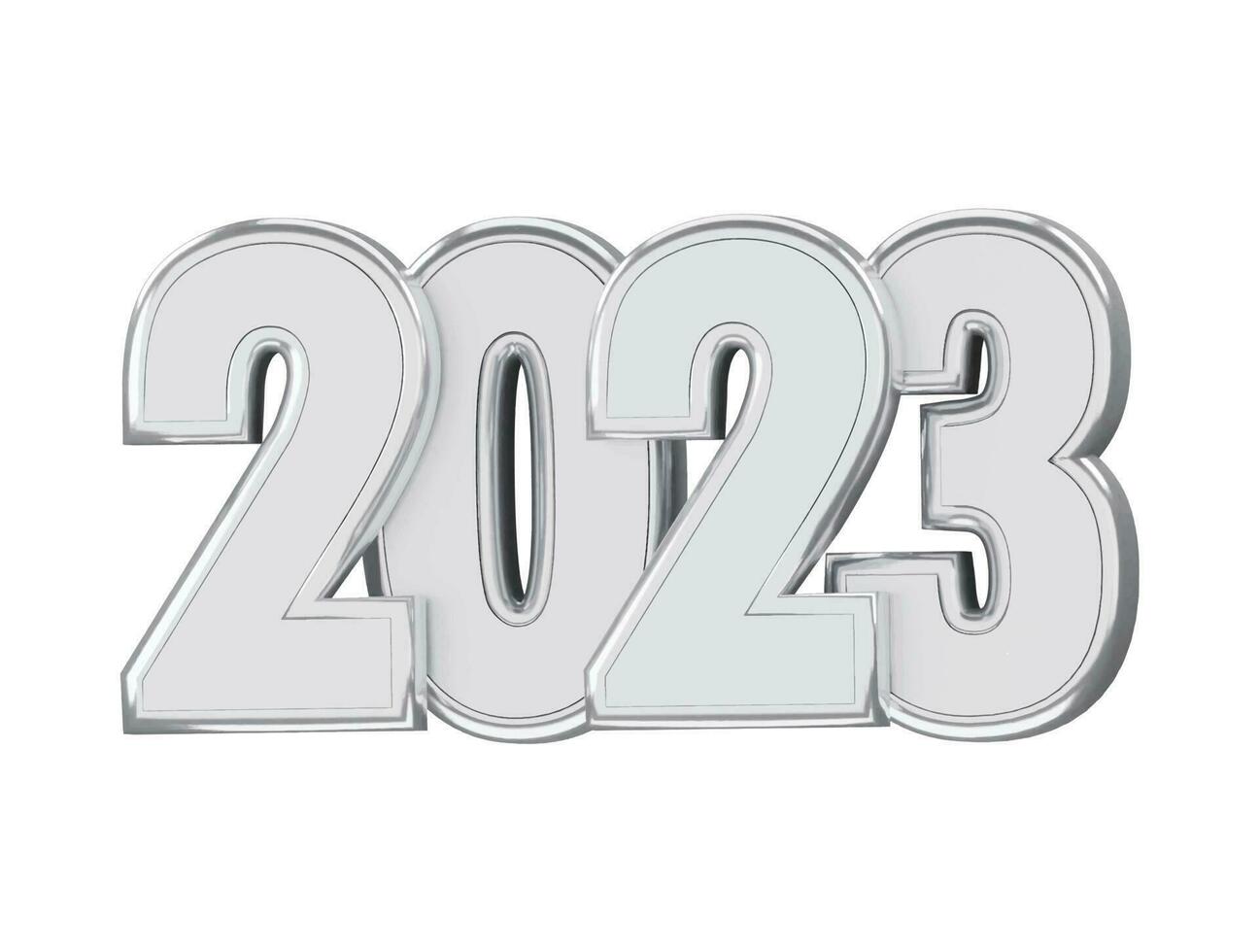 Realistic 3d rendering 2023 new year text effect vector
