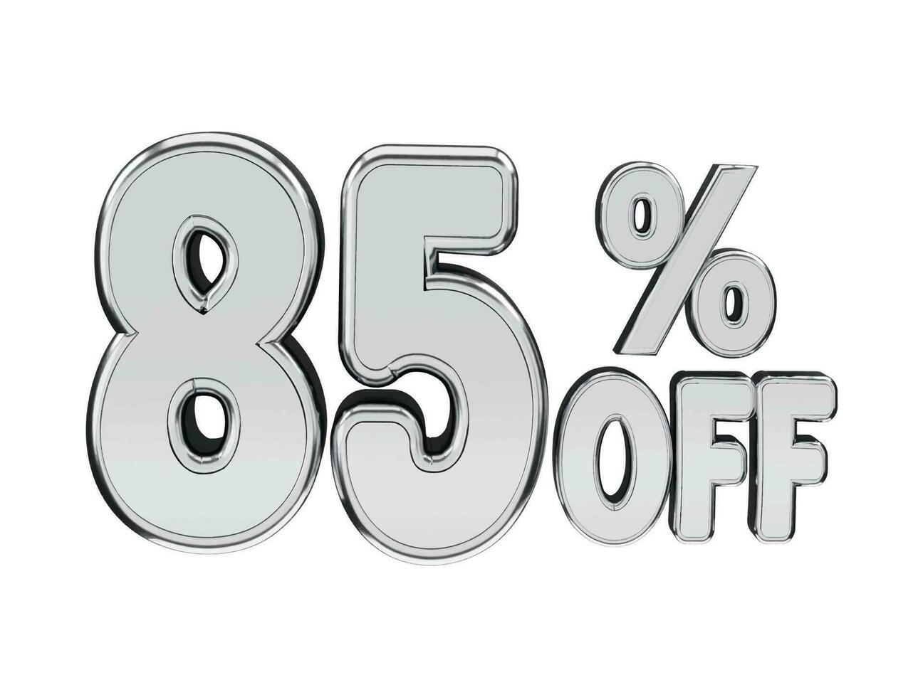 85 percent silver number with 3d rendering vector