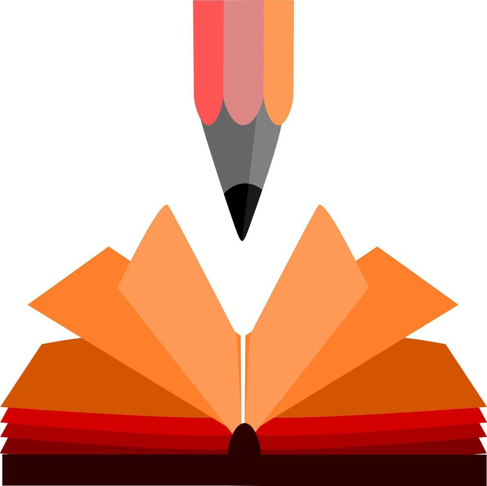 The illustrations and clipart. logo design. illustration of a pencil vector