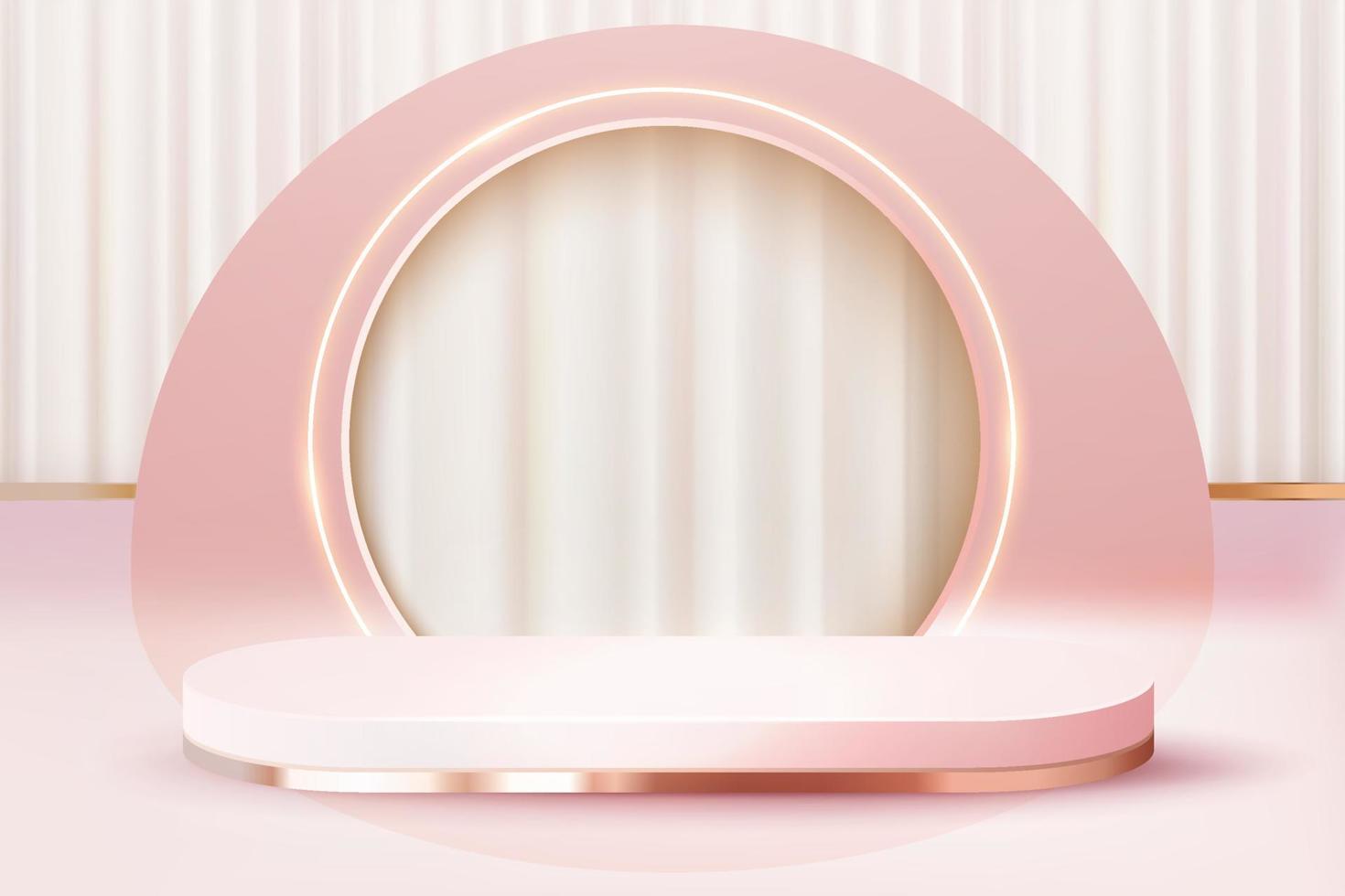 fondo de escena abstracto 3d fondo de cortina de podio rosa largo espectáculo de maqueta de presentación de producto g051222 vector